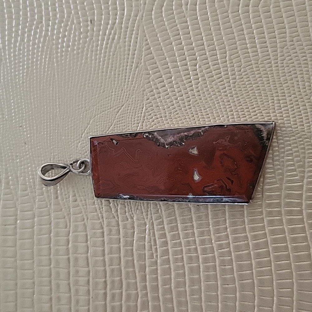 Red Jasper Sterling Silver Pendant Southwestern Boho Goth Artsy Whimsigoth